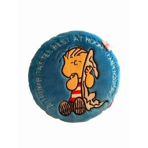 Camp Snoopy NWT Linus Blanket Thumb Sucking Round 13” Pillow Rare
